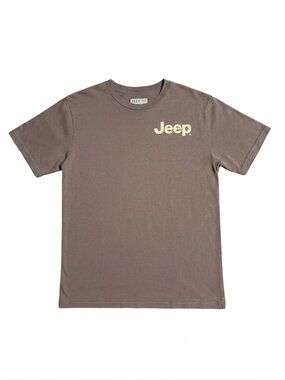 Jeep Men's Vintage Graphic T-Shirt Retro Off Road Distressed Brown Medium NEW